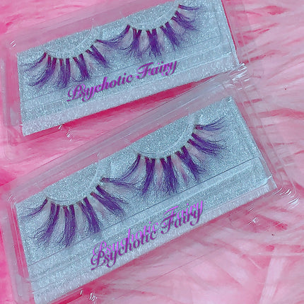 Inked Doll Cosmetics - *PSYCHOTIC FAIRY* (Pastel Pink/Purple) DreamDoll COLOR Lashes !