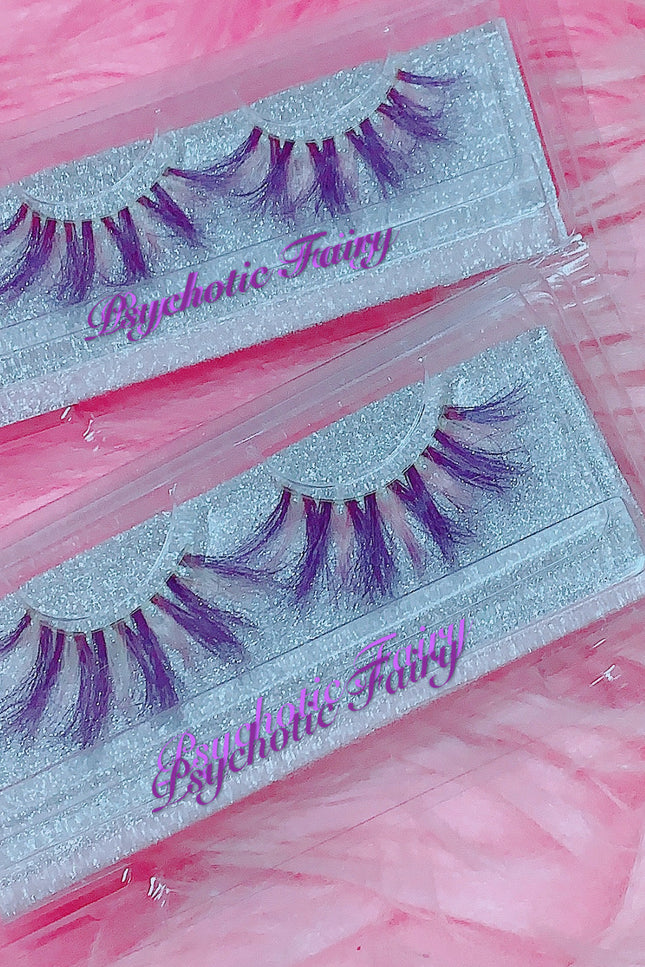 Inked Doll Cosmetics - *PSYCHOTIC FAIRY* (Pastel Pink/Purple) DreamDoll COLOR Lashes !