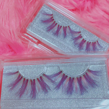 Inked Doll Cosmetics - *PSYCHOTIC FAIRY* (Pastel Pink/Purple) DreamDoll COLOR Lashes !