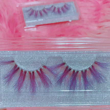 Inked Doll Cosmetics - *PSYCHOTIC FAIRY* (Pastel Pink/Purple) DreamDoll COLOR Lashes !