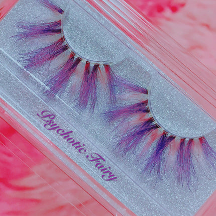 Inked Doll Cosmetics - *PSYCHOTIC FAIRY* (Pastel Pink/Purple) DreamDoll COLOR Lashes !