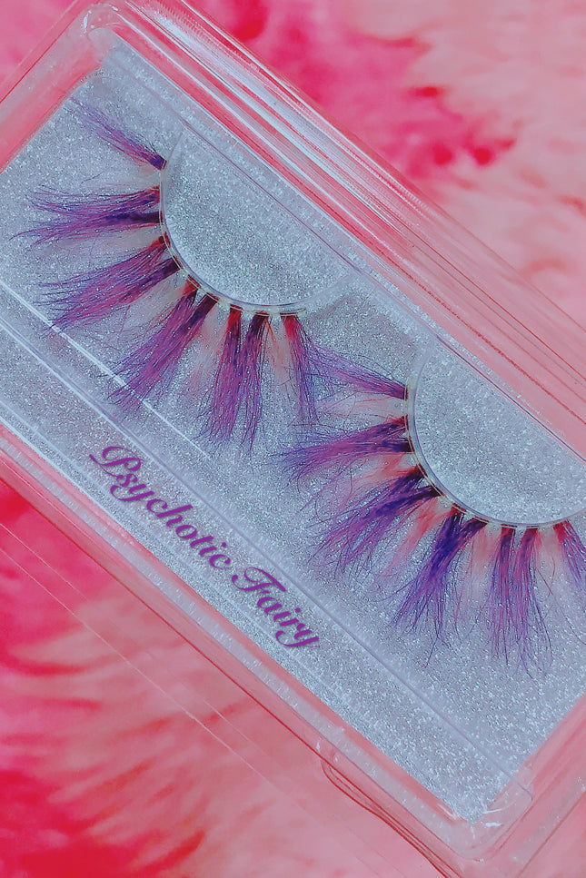 Inked Doll Cosmetics - *PSYCHOTIC FAIRY* (Pastel Pink/Purple) DreamDoll COLOR Lashes !