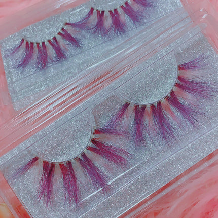 Inked Doll Cosmetics - *PSYCHOTIC FAIRY* (Pastel Pink/Purple) DreamDoll COLOR Lashes !