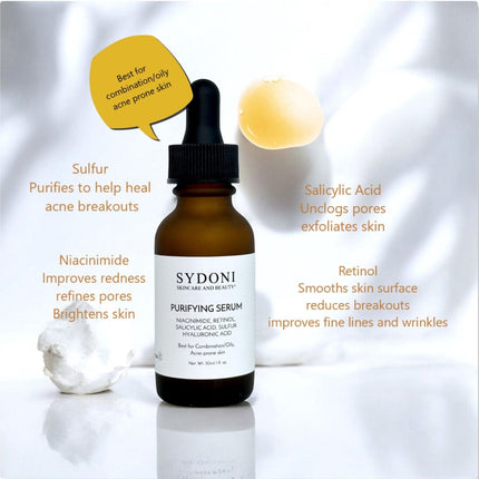 Sydoni - PURIFYING SERUM with SULFUR, NIACINIMIDE and RETINOL 30 ml/ 1fl. oz.