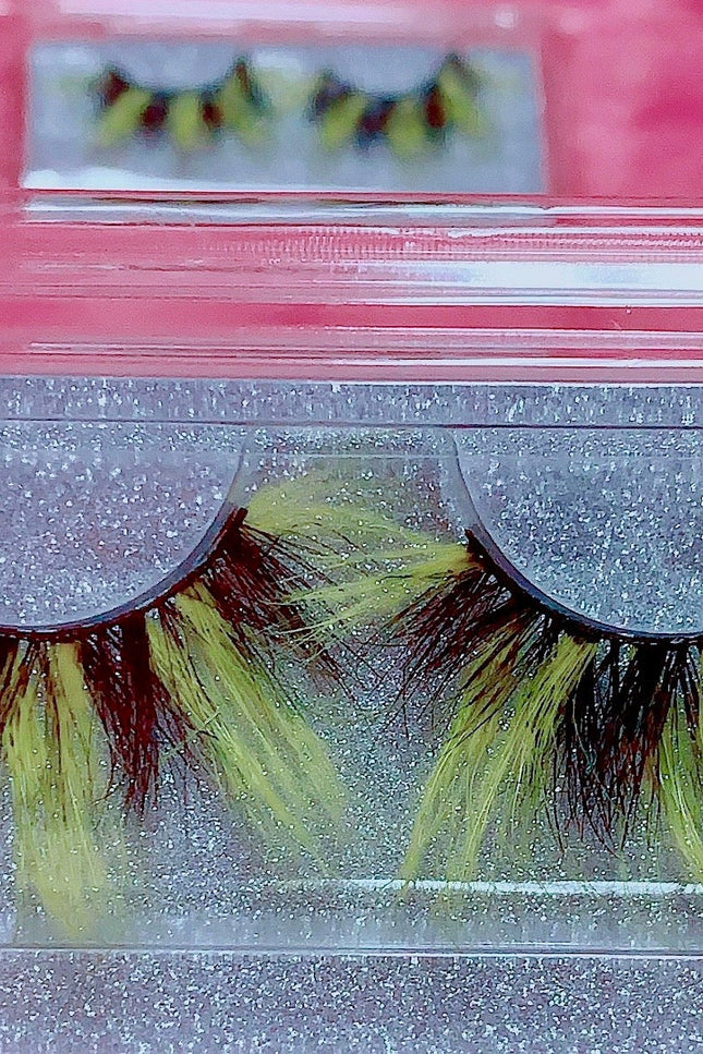 Inked Doll Cosmetics - *Queen BEE-OTCH* (Black & Yellow) DreamDoll COLOR Lashes!
