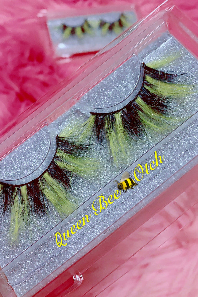 Inked Doll Cosmetics - *Queen BEE-OTCH* (Black & Yellow) DreamDoll COLOR Lashes!