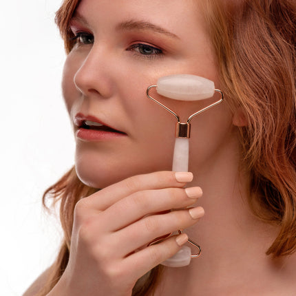 EpiLynx - Genuine Rose Quartz Roller - Massage for Skin Tightening and Firming