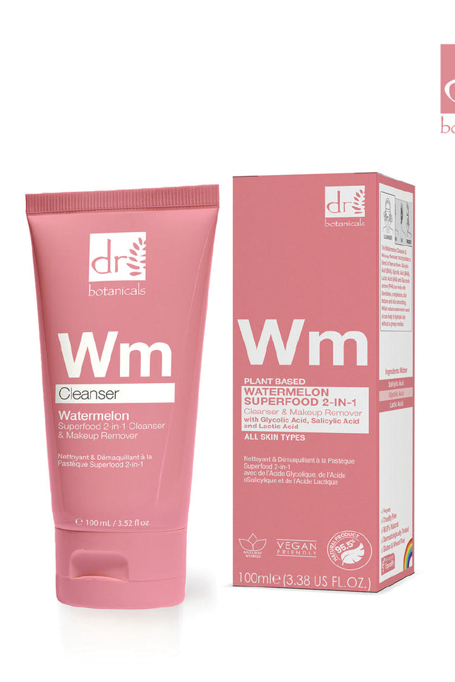 skinChemists US - Watermelon Superfood 2-in-1 Cleanser & Makeup Remover 100ml with Glycolic Acid, Salicylic Acid and Lactic Acid