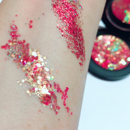Inked Doll Cosmetics - "RED DRAGON !" Single Pressed Glitter Palette
