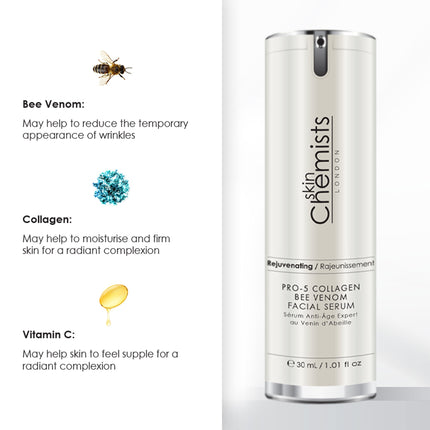 skinChemists US - skinChemists Pro-5 Collagen Bee Venom Facial Serum 30ml