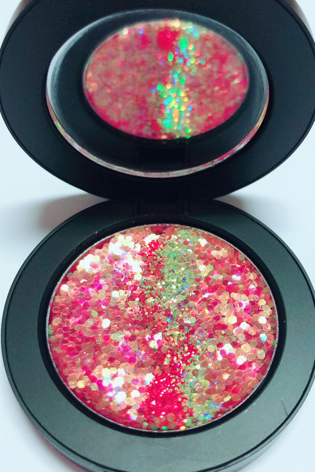 Inked Doll Cosmetics - "RED DRAGON !" Single Pressed Glitter Palette