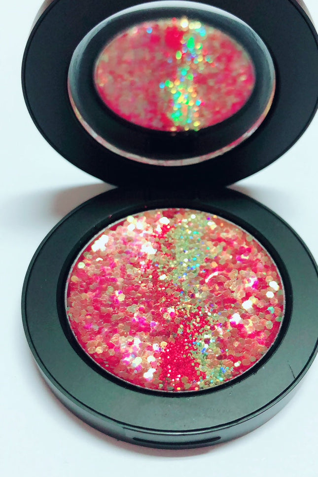 Inked Doll Cosmetics - "RED DRAGON !" Single Pressed Glitter Palette