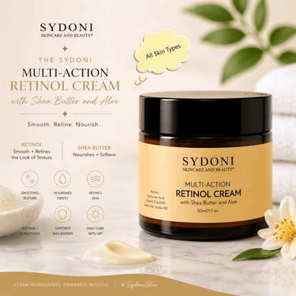 Sydoni - MULTI ACTION RETINOL CREAM with SHEA BUTTER, ALOE and VITAMIN B5 1.7 FL. OZ.
