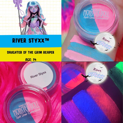 Inked Doll Cosmetics - (HUGE!) Monster Doll RIVER STYXX *UV Neon Pastel* SPLIT LINER/FACE/BODY PAINT