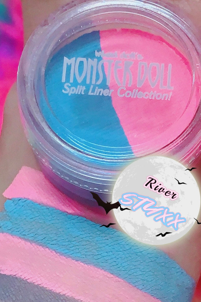 Inked Doll Cosmetics - (HUGE!) Monster Doll RIVER STYXX *UV Neon Pastel* SPLIT LINER/FACE/BODY PAINT