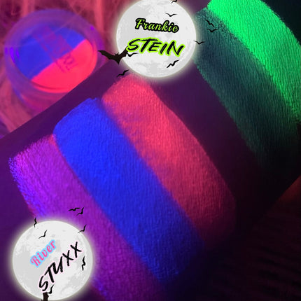 Inked Doll Cosmetics - (HUGE!) Monster Doll RIVER STYXX *UV Neon Pastel* SPLIT LINER/FACE/BODY PAINT