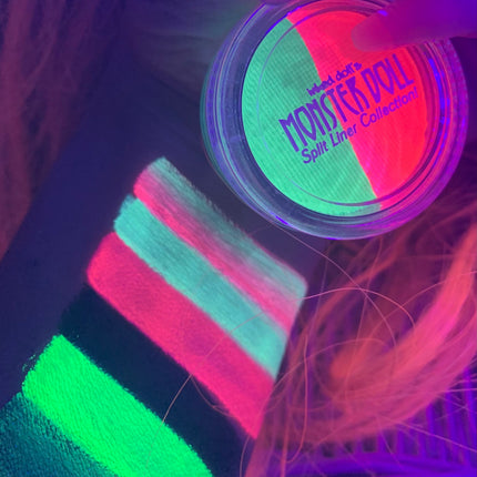 Inked Doll Cosmetics - (HUGE!) Monster Doll ROCHELLE GOYLE *UV Neon Pastel* SPLIT LINER/FACE/BODY PAINT!