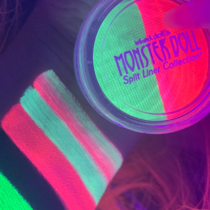 Inked Doll Cosmetics - (HUGE!) Monster Doll ROCHELLE GOYLE *UV Neon Pastel* SPLIT LINER/FACE/BODY PAINT!