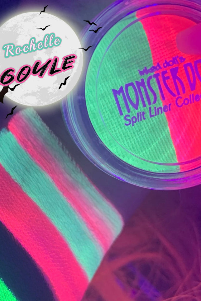 Inked Doll Cosmetics - (HUGE!) Monster Doll ROCHELLE GOYLE *UV Neon Pastel* SPLIT LINER/FACE/BODY PAINT!