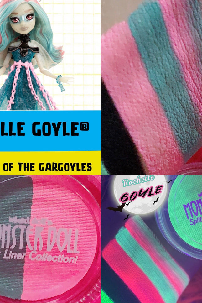 Inked Doll Cosmetics - (HUGE!) Monster Doll ROCHELLE GOYLE *UV Neon Pastel* SPLIT LINER/FACE/BODY PAINT!