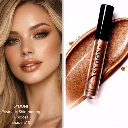 Sydoni - SHADE S10 PRISMATIC SHIMMERING LIPGLOSS - Warm Brown with Gold and Pink Shimmer