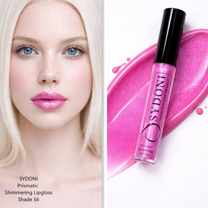 Sydoni - SHADE S6 PRISMATIC SHIMMERING LIPGLOSS - Bold Pink with Blue and Silver Shimmer