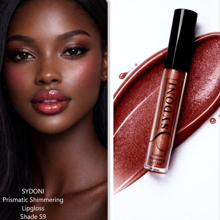 Sydoni - SHADE S9 PRISMATIC SHIMMERING LIPGLOSS - Deep Red with Cool Silver Shimmer