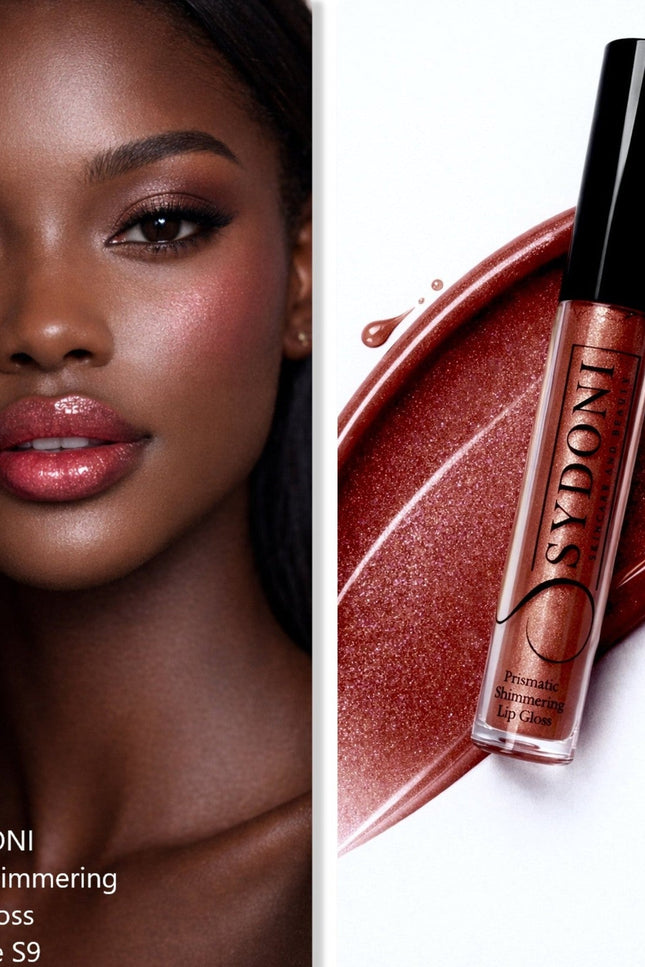 Sydoni - SHADE S9 PRISMATIC SHIMMERING LIPGLOSS - Deep Red with Cool Silver Shimmer