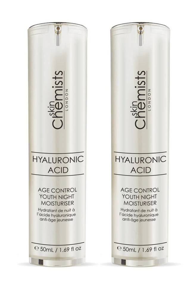 skinChemists US - skinChemists Hyaluronic Acid Age Control Youth Night Moisturiser 50ml Twin Value Savings Pack