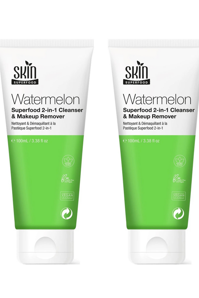 skinChemists US - Skin Superfood Watermelon Superfood 2-in-1 Cleanser & Makeup Remover 100ml Twin Value Savings Pack
