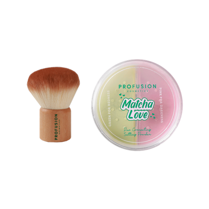 Profusion Cosmetics - Matcha Love Correcting Powder & Kabuki Brush