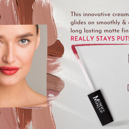Mommy Makeup - Amber Stay Put Matte Lip Cream | Stunning Kiss-Proof Lipstick