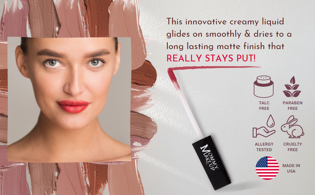 Mommy Makeup - Amber Stay Put Matte Lip Cream | Stunning Kiss-Proof Lipstick