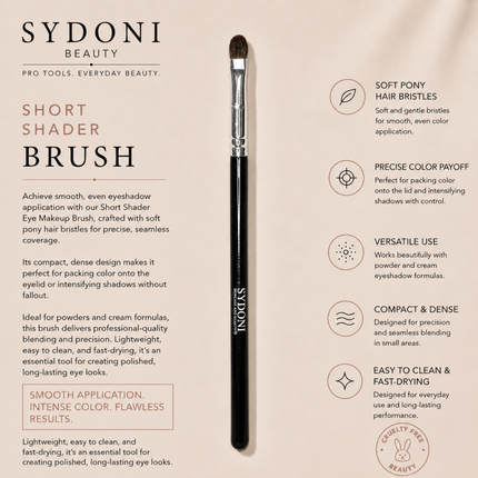 Sydoni - SHORT SHADER EYE MAKEUP BRUSH (PONY HAIR)