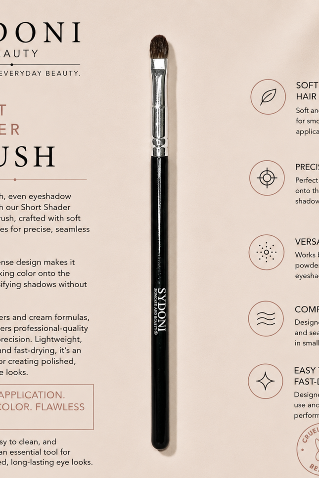 Sydoni - SHORT SHADER EYE MAKEUP BRUSH (PONY HAIR)