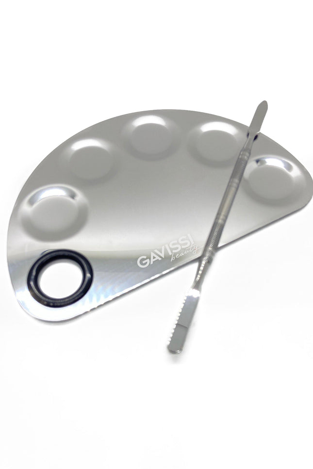 Gavissi Beauty - MIXING TRAY AND SPATULA KIT - SILVER