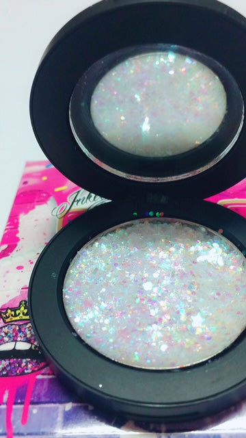Inked Doll Cosmetics - "SNOWFLAKE !" Single Pressed Glitter Palette