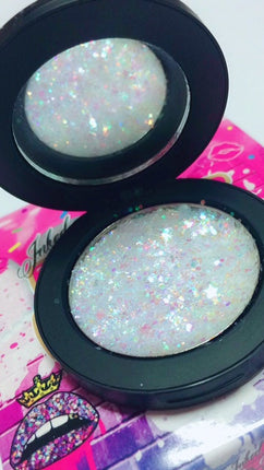 Inked Doll Cosmetics - "SNOWFLAKE !" Single Pressed Glitter Palette
