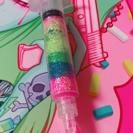 Inked Doll Cosmetics - ELECTRIC ZOO *UV* GlamDoll Glitter Syringe