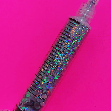 Inked Doll Cosmetics - PLATINUM GlamDoll Glitter Syringe