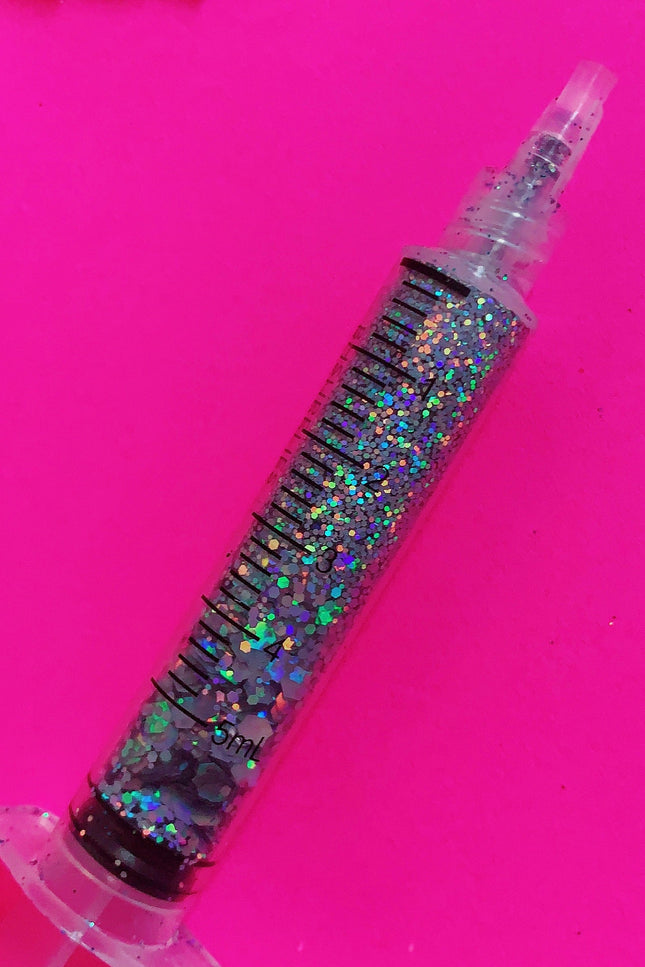 Inked Doll Cosmetics - PLATINUM GlamDoll Glitter Syringe