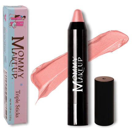 Mommy Makeup - Triple Sticks Lipstick, Cream Blush, and Treatment in Riley Love