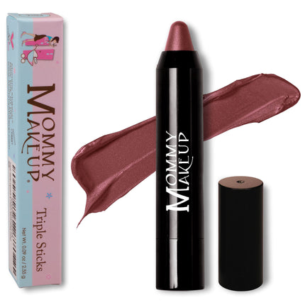 Mommy Makeup - Triple Sticks Lipstick, Cream Blush, and Treatment in Gigi
