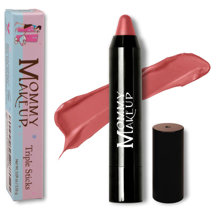 Mommy Makeup - Triple Sticks Lipstick, Cream Blush, and Treatment in Tess