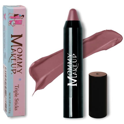Mommy Makeup - Triple Sticks Lipstick, Cream Blush, and Treatment in Toasted Berry