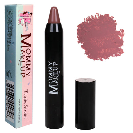 Mommy Makeup - Triple Sticks Lipstick, Cream Blush, and Treatment in Toasted Berry