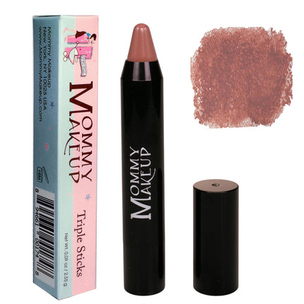Mommy Makeup - Triple Sticks Lipstick, Cream Blush, and Treatment in Bare Babe