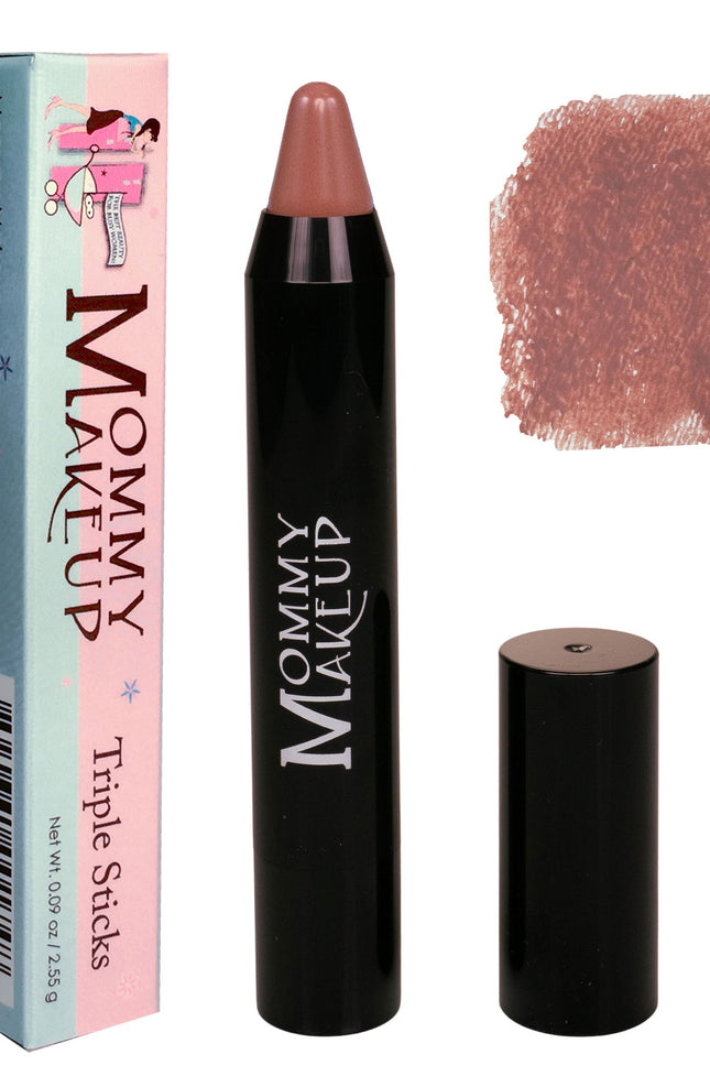 Mommy Makeup - Triple Sticks Lipstick, Cream Blush, and Treatment in Bare Babe