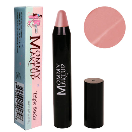 Mommy Makeup - Triple Sticks Lipstick, Cream Blush, and Treatment in Pink-a-boo