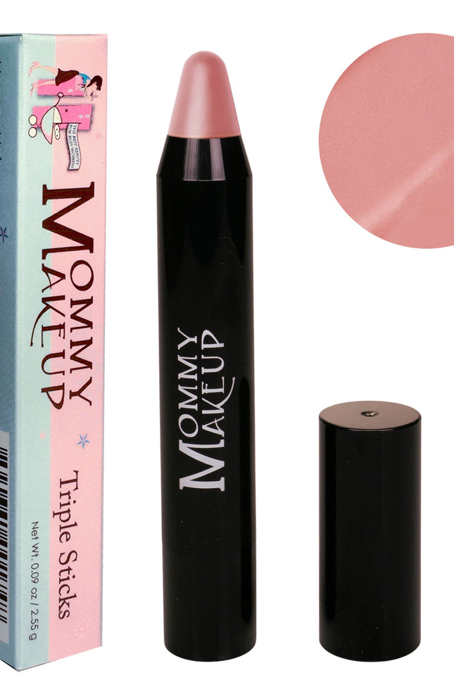 Mommy Makeup - Triple Sticks Lipstick, Cream Blush, and Treatment in Pink-a-boo